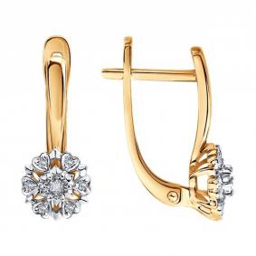 Золотые серьги Diamant 51-220-03162-1 с бриллиантом 51-220-03162-1 фото