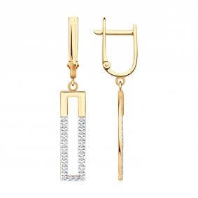 Золотые серьги Diamant 51-221-00450-1 с бриллиантом 51-221-00450-1 фото