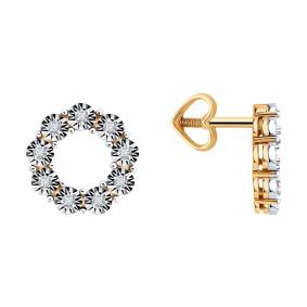 Золотые серьги Diamant 51-222-00479-1 с бриллиантом 51-222-00479-1 фото