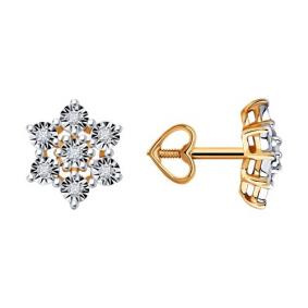 Золотые серьги Diamant 51-222-00959-2 с бриллиантом 51-222-00959-2 фото