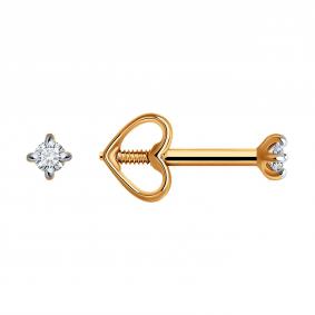 Золотые серьги Diamant 51-222-01926-1 с бриллиантом 51-222-01926-1 фото