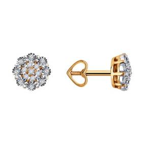Золотые серьги Diamant 51-222-02059-1 с бриллиантом 51-222-02059-1 фото