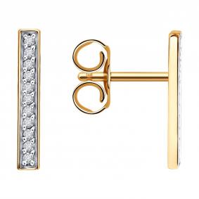 Золотые серьги Diamant 51-222-02684-1 с бриллиантом 51-222-02684-1 фото