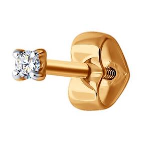 Одиночная серьга из золота Diamant с бриллиантом 51-227-01926-1 51-227-01926-1 фото