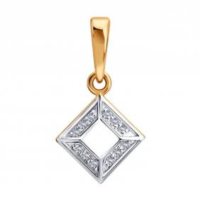 Золотая подвеска Diamant 51-230-00421-1 с бриллиантом 51-230-00421-1 фото