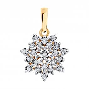 Золотая подвеска Diamant 51-230-00422-1 с бриллиантом 51-230-00422-1 фото