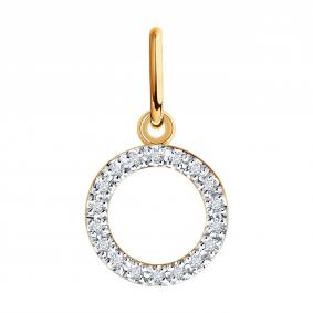 Золотая подвеска Diamant 51-230-00451-1 с бриллиантом 51-230-00451-1 фото