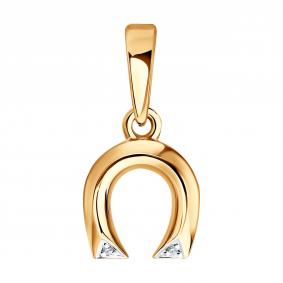 Золотая подвеска SOKOLOV 51-230-00911-1 с бриллиантом 51-230-00911-1 фото