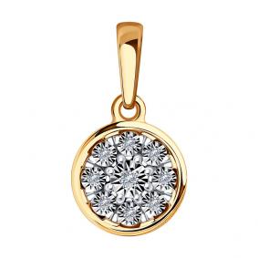 Золотая подвеска Diamant 51-230-01259-1 с бриллиантом 51-230-01259-1 фото
