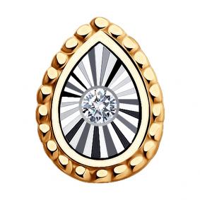 Золотая подвеска Diamant 51-230-01302-1 с бриллиантом 51-230-01302-1 фото
