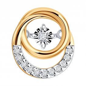 Золотая подвеска Diamant с танцующим бриллиантом 51-230-01413-1 51-230-01413-1 фото