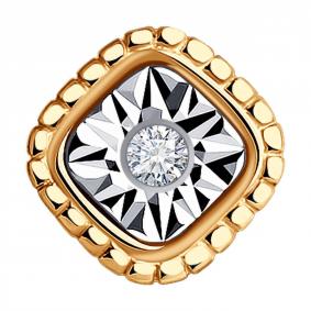 Золотая подвеска Diamant 51-230-01563-1 с бриллиантом 51-230-01563-1 фото