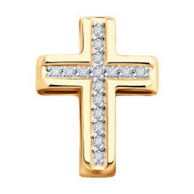 Золотая подвеска Diamant 51-230-02207-1 с бриллиантом 51-230-02207-1 фото