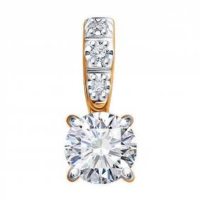 Золотая подвеска Diamant 51-230-02416-1 с бриллиантом 51-230-02416-1 фото