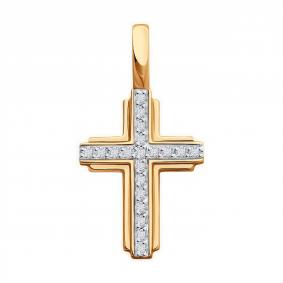 Золотая подвеска Diamant 51-230-02524-1 с рубином и бриллиантом выращенным 51-230-02524-1 фото