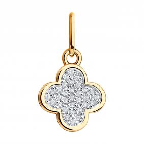 Золотая подвеска Diamant 51-230-03105-1 с бриллиантом 51-230-03105-1 фото