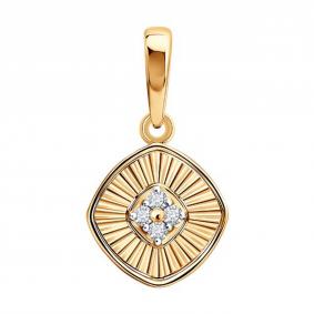 Золотая подвеска Diamant 51-230-03143-1 с бриллиантом 51-230-03143-1 фото