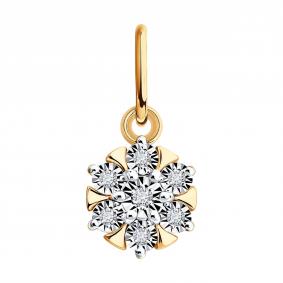 Подвеска из комбинированного золота Diamant 51-230-03146-1 с бриллиантом 51-230-03146-1 фото