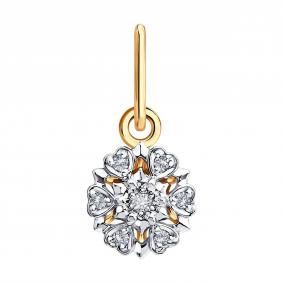 Золотая подвеска Diamant 51-230-03162-1 с бриллиантом 51-230-03162-1 фото