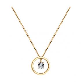 Золотое колье Diamant 51-270-01708-1 с бриллиантом 51-270-01708-1 фото
