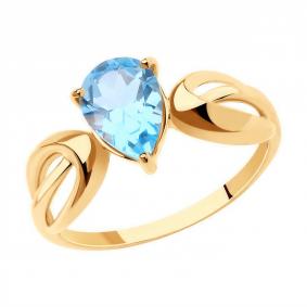 Золотое кольцо Diamant 51-310-00866-1 с топазом 51-310-00866-1 фото