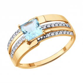 Золотое кольцо Diamant 51-310-01730-1 с фианитом 51-310-01730-1 фото