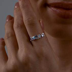 Золотое кольцо Diamant 51-310-02165-1 с топазом и Лондон топазом 51-310-02165-1 фото