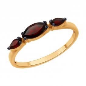 Золотое кольцо Diamant 51-310-02465-2 с гранатом 51-310-02465-2 фото