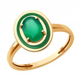 Золотое кольцо SOKOLOV 51-310-02509-7 с агатом и эмалью 51-310-02509-7 фото