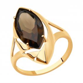 Золотое кольцо Diamant 51-310-02682-1 с раухтопазом 51-310-02682-1 фото