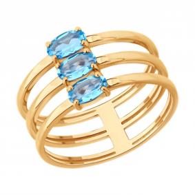 Золотое кольцо Diamant 51-310-02992-1 с топазом 51-310-02992-1 фото