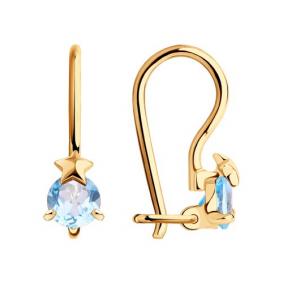 Золотые серьги Diamant 51-320-00965-2 с топазом 51-320-00965-2 фото