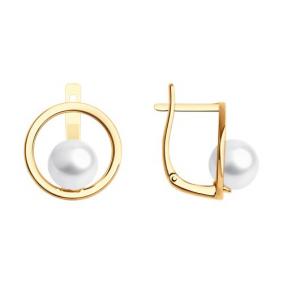 Золотые серьги Diamant 51-320-01796-1 с жемчугом 51-320-01796-1 фото