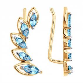 Золотые серьги Diamant 51-320-02066-1 с топазом 51-320-02066-1 фото