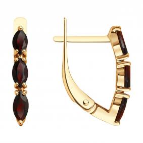 Золотые серьги Diamant 51-320-02152-2 с гранатом 51-320-02152-2 фото