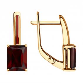 Золотые серьги SOKOLOV 51-320-02171-2 с гранатом и эмалью 51-320-02171-2 фото