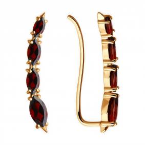 Золотые серьги Diamant 51-320-02451-2 с гранатом 51-320-02451-2 фото
