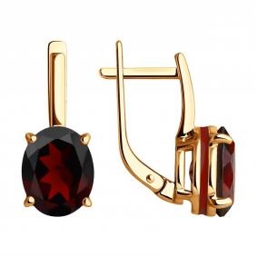 Золотые серьги Diamant 51-320-02463-2 с гранатом и эмалью 51-320-02463-2 фото