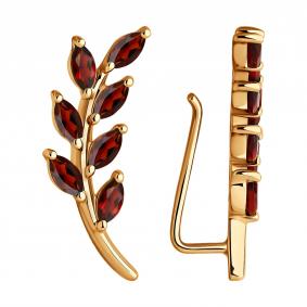 Золотые серьги Diamant 51-320-02473-1 с гранатом 51-320-02473-1 фото