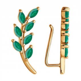 Золотые серьги Diamant 51-320-02473-3 с агатом 51-320-02473-3 фото