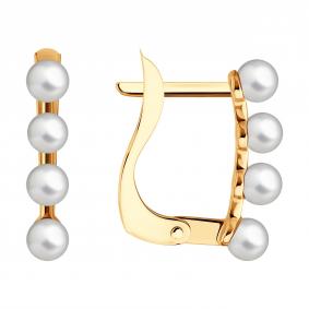 Золотые серьги Diamant 51-320-02680-1 с жемчугом 51-320-02680-1 фото