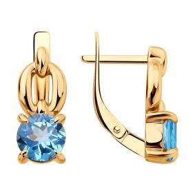 Золотые серьги SOKOLOV 51-320-02936-2 с топазом 51-320-02936-2 фото