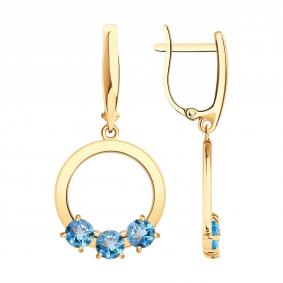 Золотые серьги Diamant 51-321-02985-1 с топазом 51-321-02985-1 фото