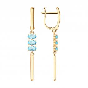 Золотые серьги SOKOLOV 51-321-02992-1 с топазом 51-321-02992-1 фото