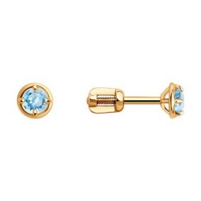 Золотые серьги Diamant 51-322-01306-1 с топазом 51-322-01306-1 фото