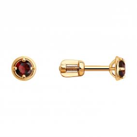 Золотые серьги Diamant 51-322-01306-2 с гранатом 51-322-01306-2 фото