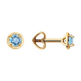 Золотые серьги Diamant 51-322-01306-5 с топазом 51-322-01306-5 фото