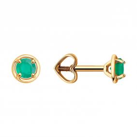 Золотые серьги Diamant 51-322-01306-7 с агатом 51-322-01306-7 фото