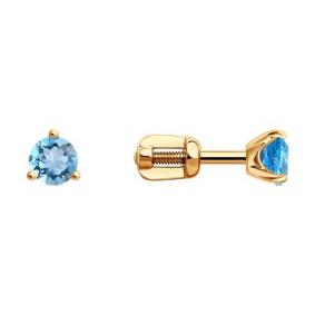 Золотые серьги Diamant 51-322-01692-2 с топазом 51-322-01692-2 фото
