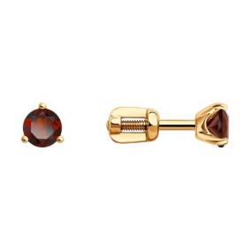 Золотые серьги Diamant 51-322-01692-4 с гранатом 51-322-01692-4 фото
